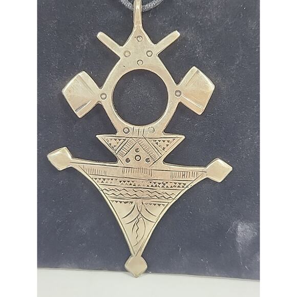 HANDMADE TUAREG MOROCCAN AFRICAN TRIBAL PENDANT 4” RARE! - Picture 2 of 6